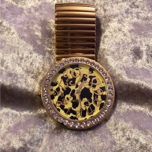 Betsey Johnson Gold and Black Leopard Watch